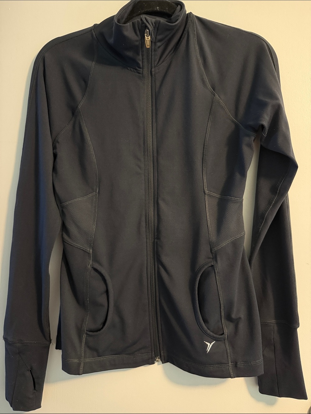 Old Navy Black Full-Zip Utility Jacket with Thumbhole Cuffs